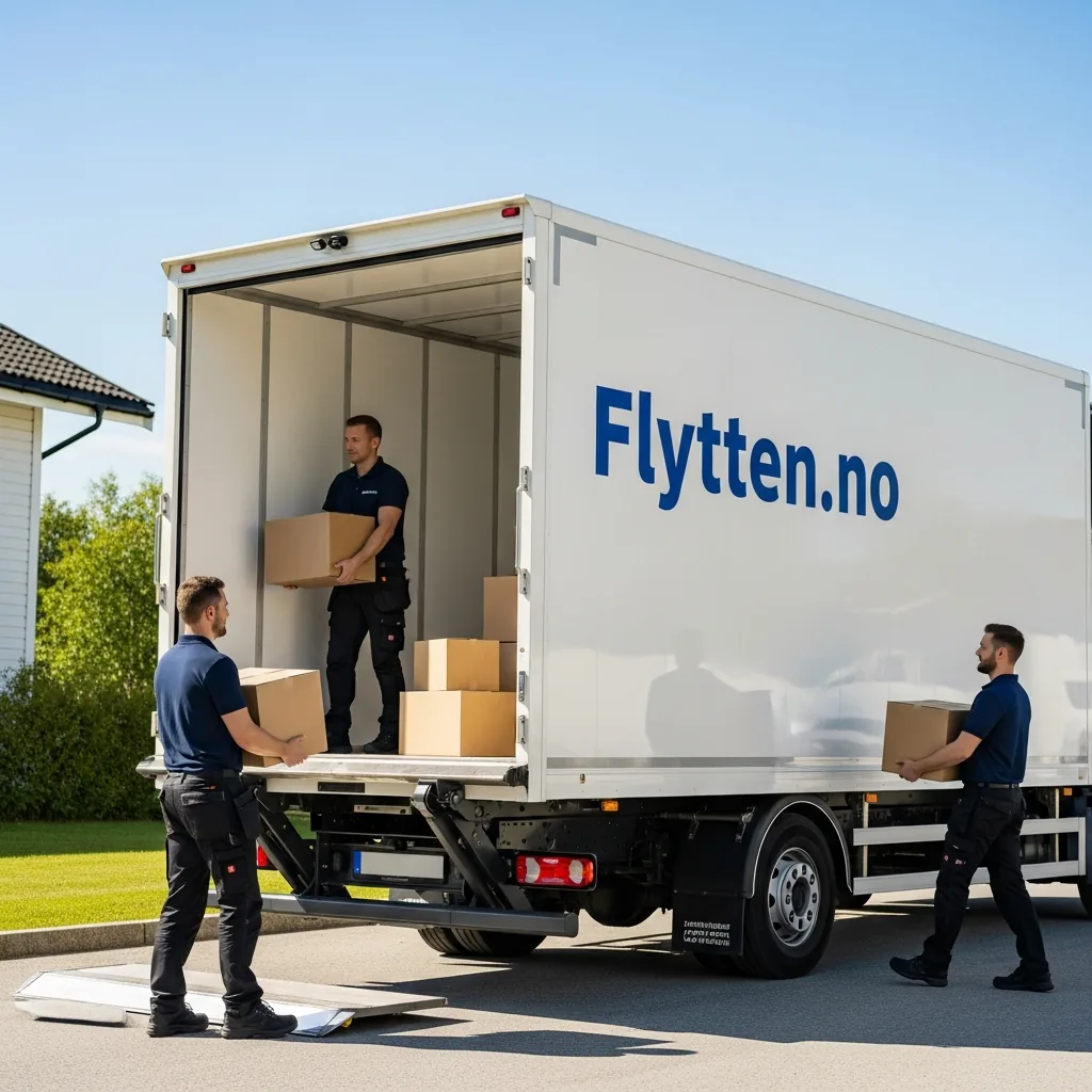 Flytten AS mannskap foran lastebil